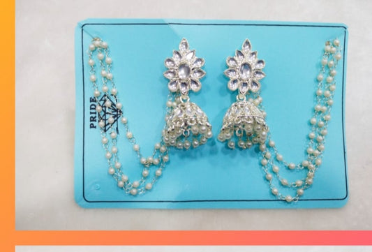 Regal Bahubali: Kundan & Pearl Jhumki with Multi-Layered Chain