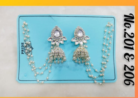 Regal Bahubali: Kundan & Pearl Jhumki with Multi-Layered Chain